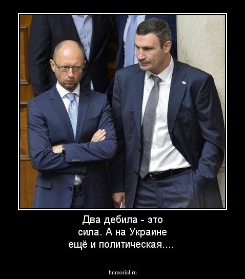 Два дебила - это сила. А на Украине ещё и политическая....