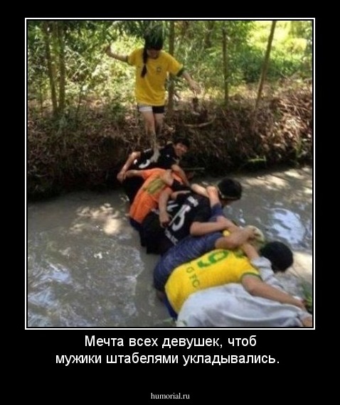 Мечта всех девушек, чтоб мужики штабелями укладывались.