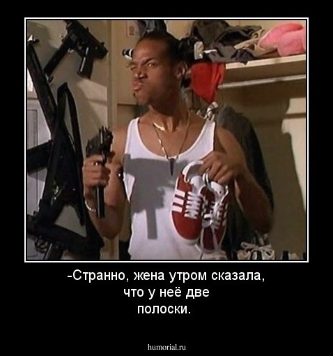 -Странно, жена утром сказала, что у неё две полоски.