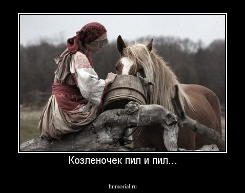 Козленочек пил и пил...