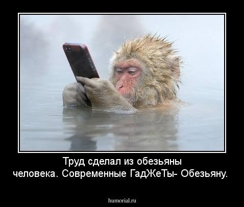 Труд сделал из обезьяны человека.
Современные ГадЖеТы- Обезьяну.