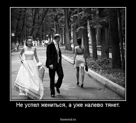 Не успел жениться, а уже налево тянет.