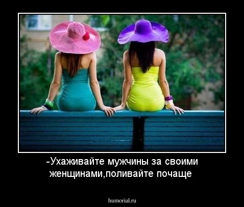 -Ухаживайте мужчины за своими женщинами,поливайте почаще