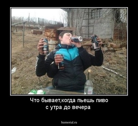 Что бывает,когда пьешь пиво с утра до вечера