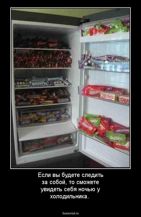 Если вы будете следить за собой, то сможете увидеть  себя ночью у холодильника.