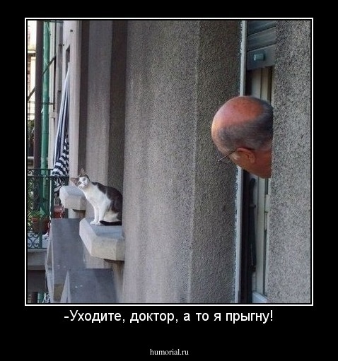 -Уходите, доктор, а то я прыгну!