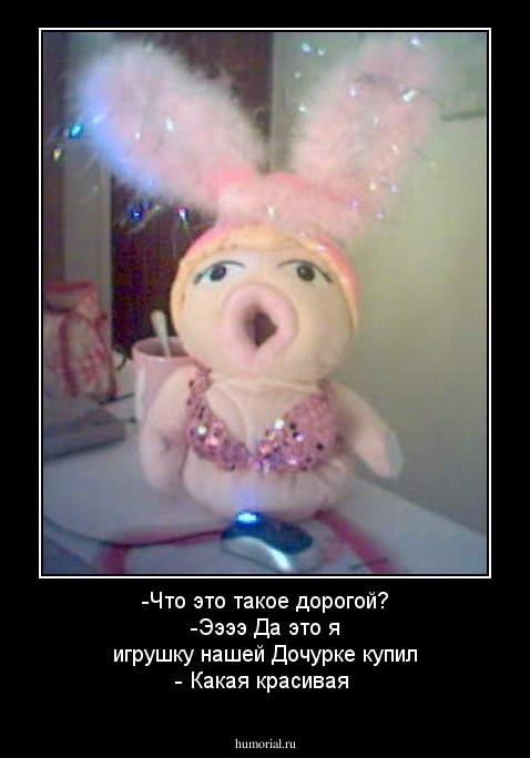-Что это такое дорогой?
-Ээээ Да это я игрушку нашей Дочурке купил
- Какая красивая