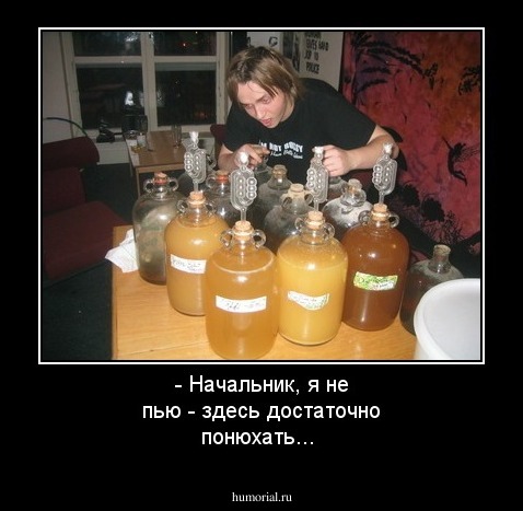 - Начальник, я не пью - здесь достаточно понюхать...