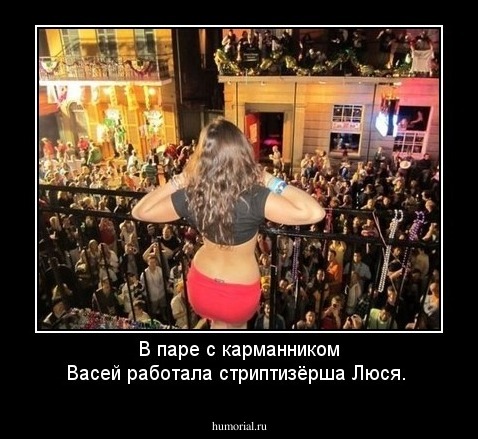 В паре с карманником Васей работала стриптизёрша Люся.