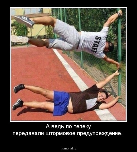 А ведь по телеку передавали штормовое предупреждение.