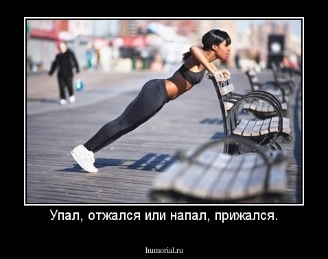 Упал, отжался или напал, прижался.