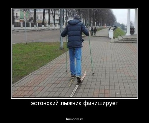 эстонский лыжник финиширует
