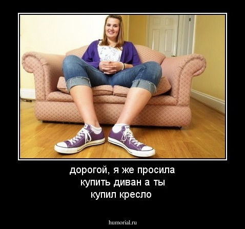 дорогой, я же просила купить диван а ты купил кресло