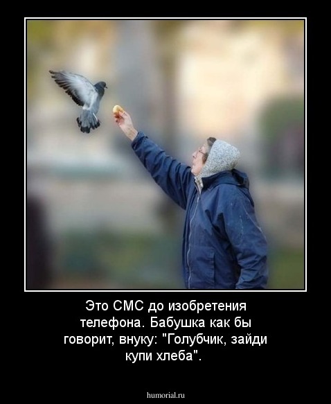 Это СМС до изобретения телефона. Бабушка как бы говорит, внуку: "Голубчик, зайди купи хлеба".