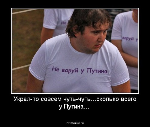 Украл-то совсем чуть-чуть...сколько всего у Путина...