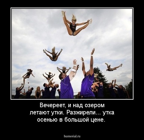 Вечереет, и над озером летают утки. Разжирели... уткa осенью в большой цене.