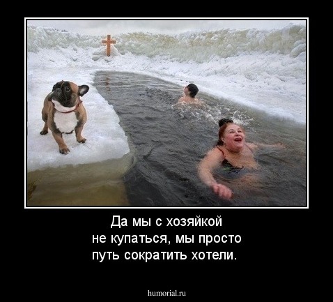 Да мы с хозяйкой не купаться, мы просто путь сократить хотели.