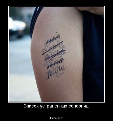 Список устранённых соперниц.