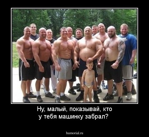 Ну, малый, показывай, кто у тебя машинку забрал?