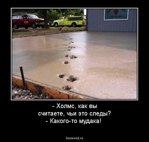 - Холмс, как вы считаете, чьи это следы?
- Какого-то мудака!