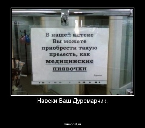 Навеки Ваш Дуремарчик.
