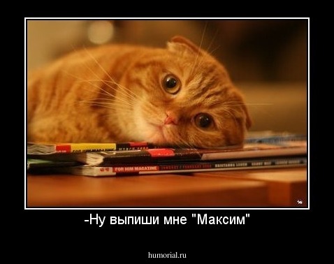-Ну выпиши мне "Максим"