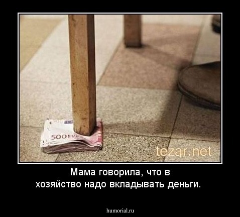 Мама говорила, что в хозяйство надо вкладывать деньги.