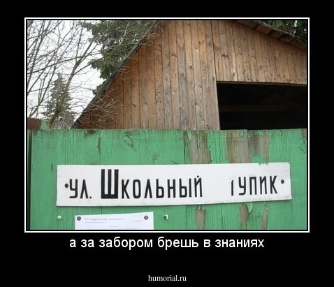 а за забором брешь в знаниях