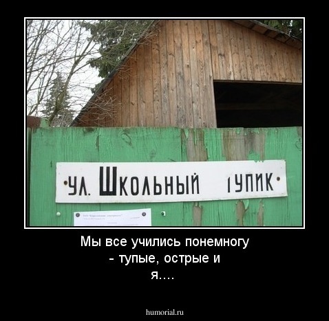 Мы все учились понемногу - тупые, острые и я....