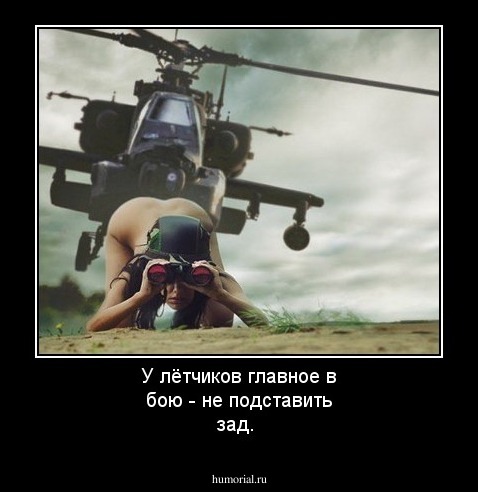 У лётчиков главное в бою - не подставить зад.