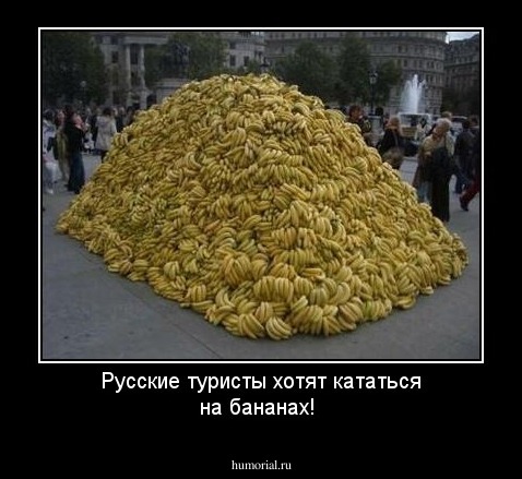 Русские туристы хотят кататься на бананах!