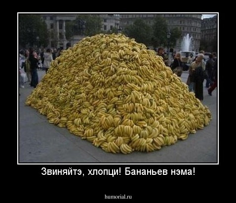 Звиняйтэ, хлопци! Бананьев нэма!