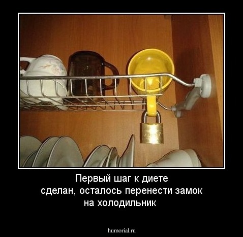Первый шаг к диете сделан, осталось перенести замок на холодильник

