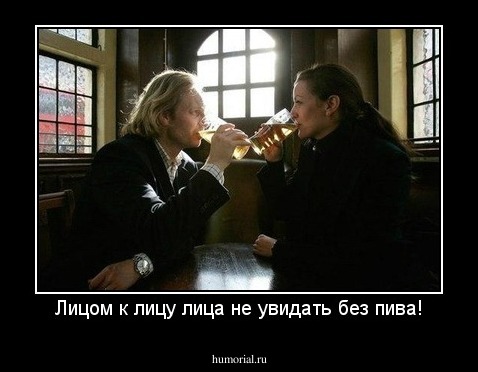 Лицом к лицу лица не увидать без пива!