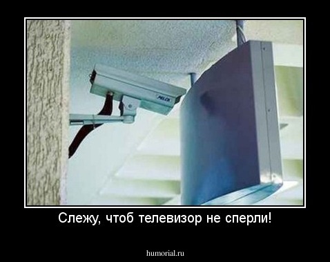 Слежу, чтоб телевизор не сперли!