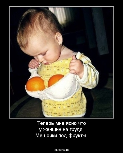 Теперь мне ясно что у женщин на груди.
Мешочки под фрукты