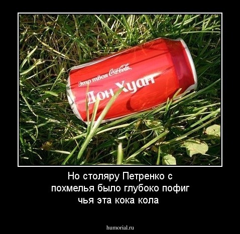 Но столяру Петренко с похмелья было глубоко пофиг чья эта кока кола
