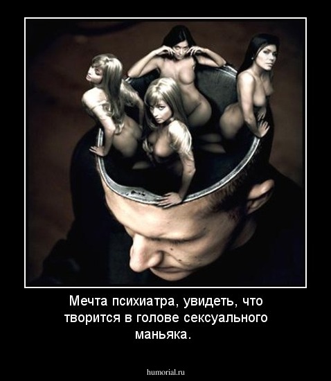 Мечта психиатра, увидеть, что творится в голове сексуального маньяка.