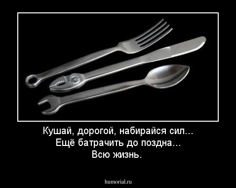 Кушай, дорогой, набирайся сил... Ещё батрачить до поздна... Всю жизнь.