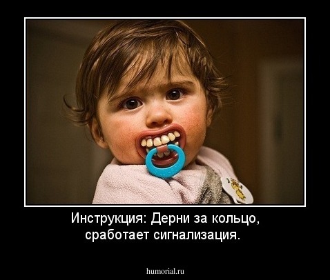 Инструкция: Дерни за кольцо, сработает сигнализация.