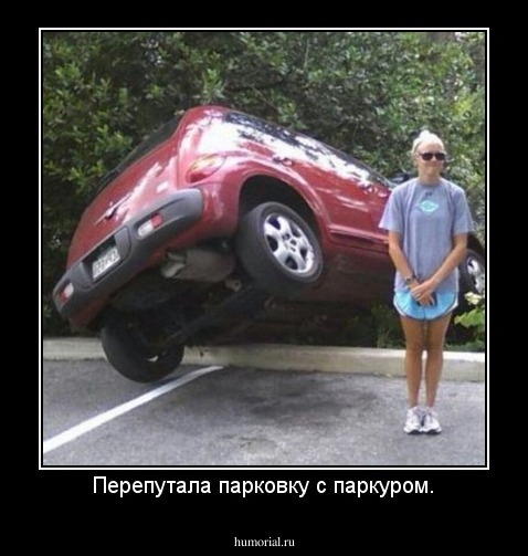 Перепутала парковку с паркуром.