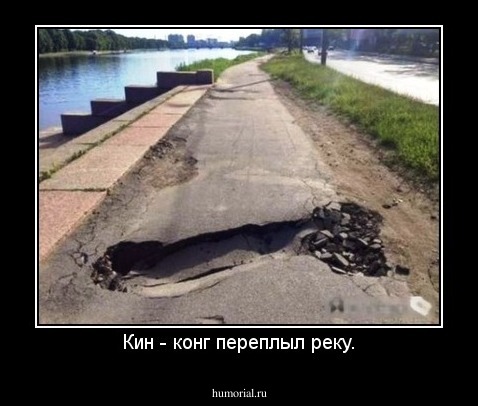 Кин - конг переплыл реку.