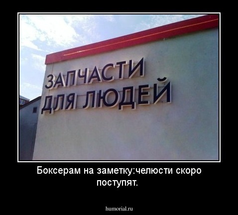 Боксерам на заметку:челюсти скоро поступят.