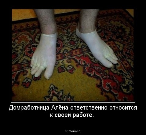 Домработница Алёна ответственно относится к своей работе.