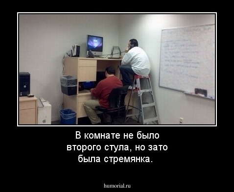 В комнате не было второго стула, но зато была стремянка.