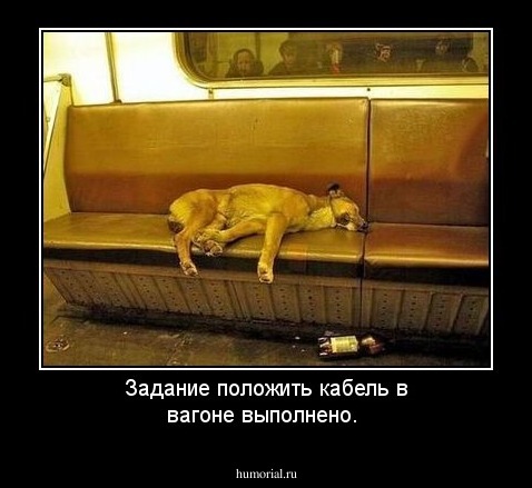 Задание положить кабель в вагоне выполнено.