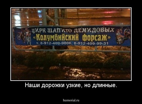 Наши дорожки узкие, но длинные.