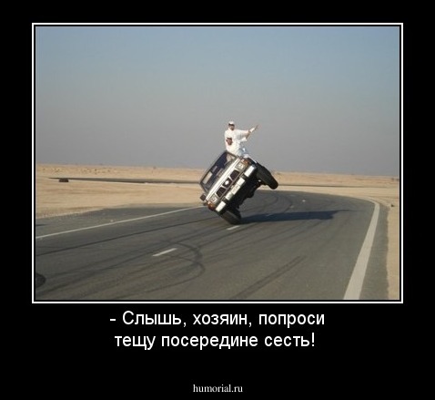 - Слышь, хозяин, попроси тещу посередине сесть!