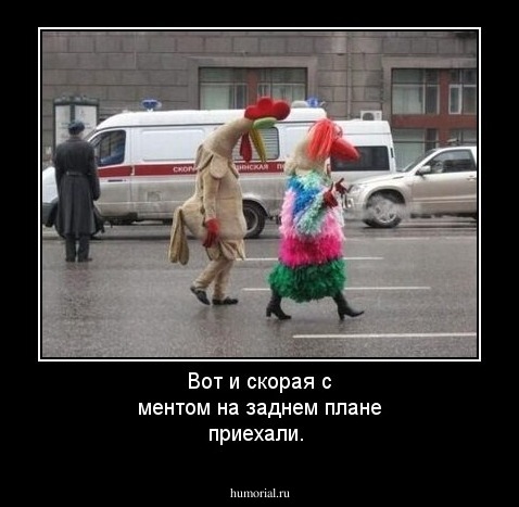 Вот и скорая с ментом на заднем плане приехали.