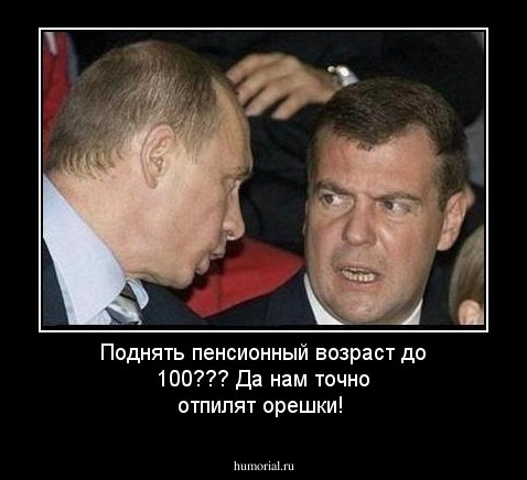 Поднять пенсионный возраст до 100??? Да нам точно отпилят орешки!